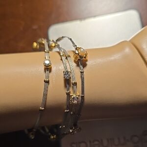 Elegant Gold and Silver Women's  Bangle Bracelet.     4 Pieces